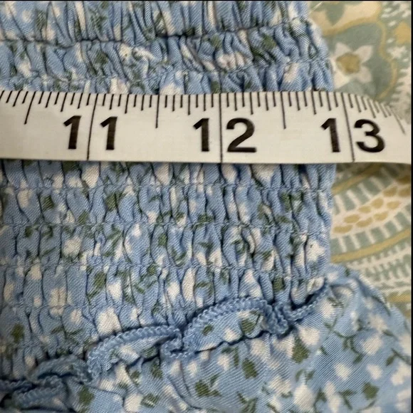 Hollister Blue Floral Ruffle Mini Skirt Large - Picture 6 of 8